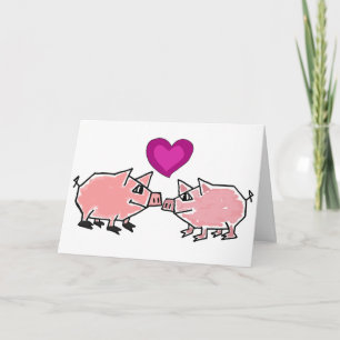 BW- rosa Schweine denken Sie an Ihre Karte