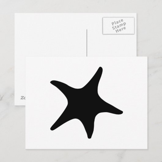 BW Starfish Postkarte (Vorne/Hinten)