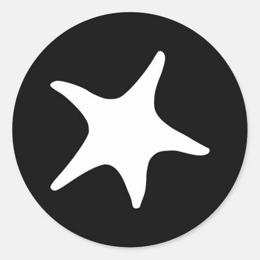 BW Starfish Runder Aufkleber (Vorderseite)