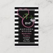 BW-Streifen-moderne Krankenschwester, die Visitenkarte (Vorderseite)