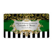 BW Streifen, schwarze goldene Damaske H Weinflasch (Vorne)