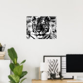 BW Tiger Poster Print Pop Art Style Tigers Plakate (Heimbüro)