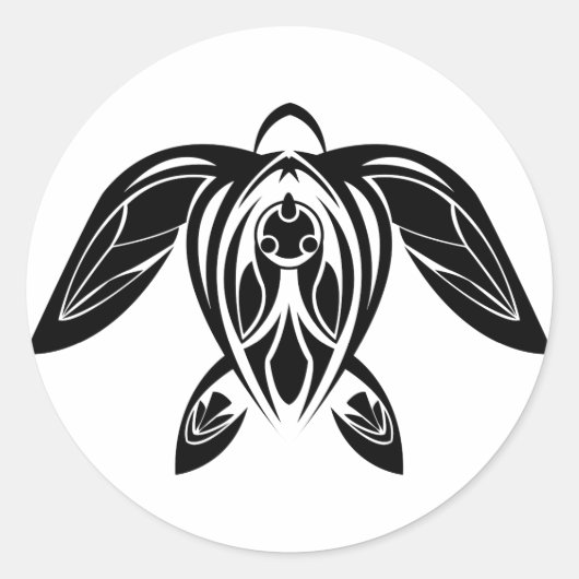 BW Tribal Sea Turtle Sticker (Vorderseite)