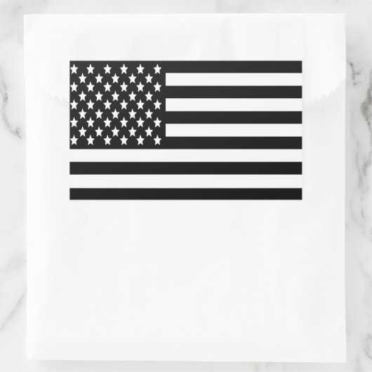 BW US-Flagge Rechteckiger Aufkleber (Tasche)