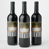 BW V Streifen, Schwarzer Goldschmuck Weinflaschen- Weinetikett (Flaschen)