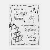 BW Whimsikrahmen und Champagner die Nacht vor Acrylschild (Vorderseite)