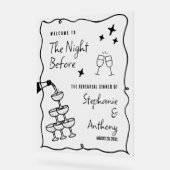 BW Whimsikrahmen und Champagner die Nacht vor Acrylschild (Winkel)