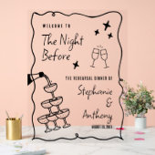 BW Whimsikrahmen und Champagner die Nacht vor Acrylschild (Hochzeit)