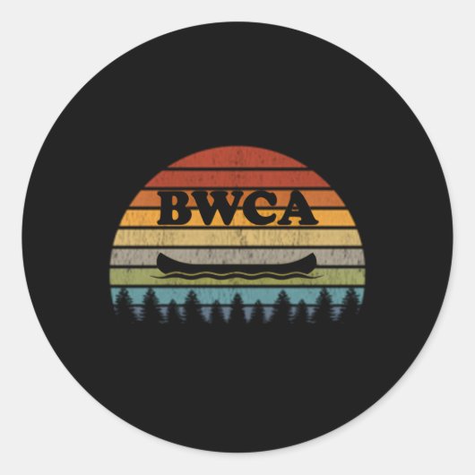 Bwca Minnesota Canoe Runder Aufkleber (Vorderseite)