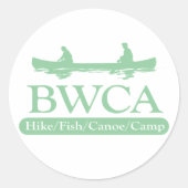 BWCA / Wanderfisch Kanuhlager Runder Aufkleber (Vorderseite)