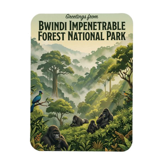 Bwindi Impenetrable Forest Nationalpark Uganda Magnet (Vertikal)