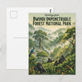 Bwindi Impenetrable Forest Nationalpark Uganda Postkarte (Vorne/Hinten)