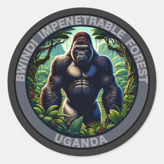 Bwindi Impenetrable Forest Uganda Runder Aufkleber (Vorderseite)