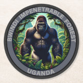 Bwindi Impenetrable Forest Uganda Runder Pappuntersetzer (Vorderseite)