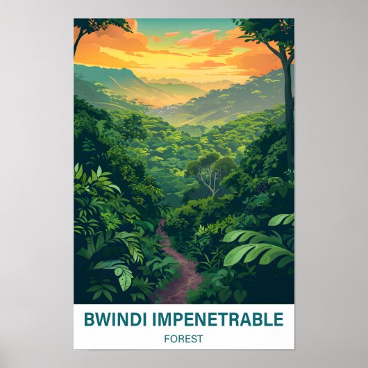Bwindi Undurchdringlicher Wald Uganda Reise Poster (Vorne)