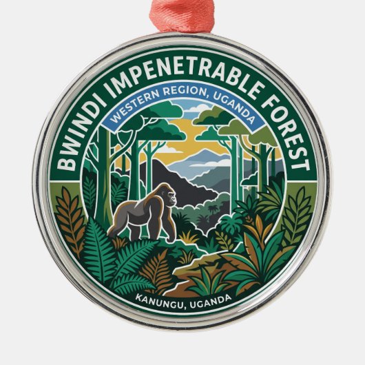 Bwindi-Wald Uganda Ornament Aus Metall (Vorne)