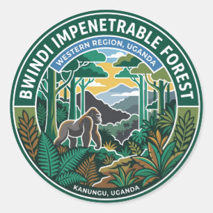 Bwindi-Wald Uganda Runder Aufkleber
