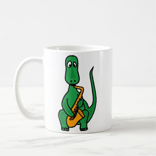 BX-, Dinosaurier Plaing die Saxophone-Tasse Kaffeetasse (Links)