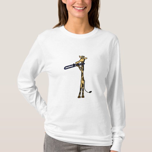 BX-, Giraffe, die das Trombone-Shirt spielt T-Shirt (Vorderseite)