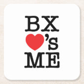 BX hat ME Rechteckiger Pappuntersetzer (Vorderseite)