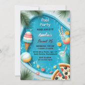 By Boy Fun Teen Erwachsene Pool Party Sweet 16 Geb Einladung (Vorderseite)