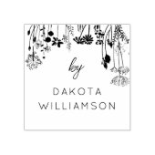 By Custom Name Rustic Wildflowers Business Hobby Gummistempel (Prägung)