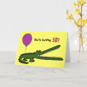BY- Funny Croc 50. Geburtstagskarte Karte (Gelbe Blume)