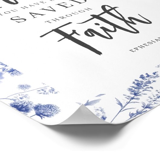 By Grace, Through Faith Ephesians 2:8 Chinoiserie Poster (Ecke)