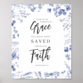 By Grace, Through Faith Ephesians 2:8 Chinoiserie Poster (Vorne)