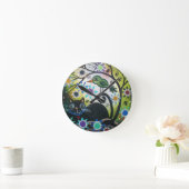 By Lori Everett_ Day Of The Dead, Black Cat, Bird Runde Wanduhr (Zuhause)