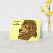 BY-Regal Lion Birthday Card Karte (Gelbe Blume)