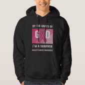 By The Grace God Breast Cancer Survivor Christian Hoodie (Vorderseite)