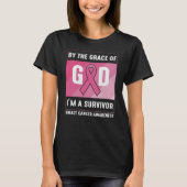 By The Grace God Breast Cancer Survivor Christian T-Shirt (Vorderseite)