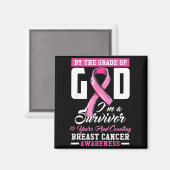 By The Grace Of God Survivor 10 Year Breast Cancer Magnet (Vorderseite/Rückseite)