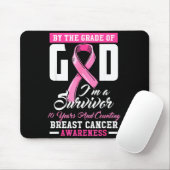 By The Grace Of God Survivor 10 Year Breast Cancer Mousepad (Mit Mouse)