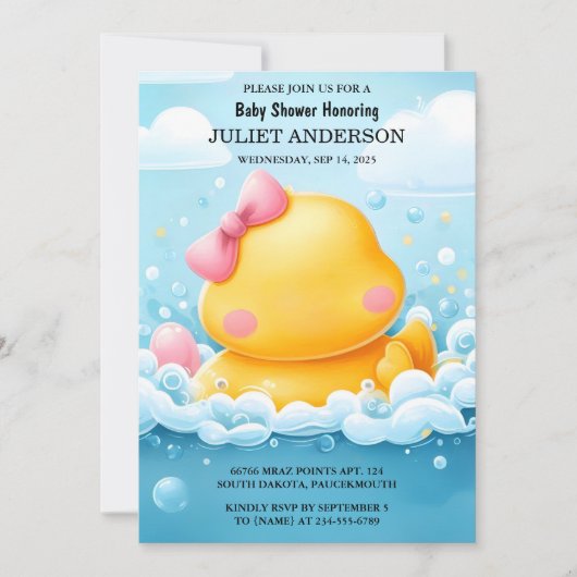 by Toy Pool Foam Bash Twin Rubber Duck Baby Duck D Einladung (Vorderseite)