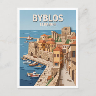 Byblos Alter Souk und Hafen Libanon Postkarte