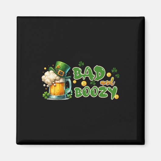 Byd and Boozy St Patricks Day Funny Irish St Paddy Magnet (Vorne)