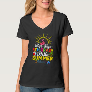 Bye Bye 5. Klasse Lehrer Student Kinder Hallo Somm T-Shirt