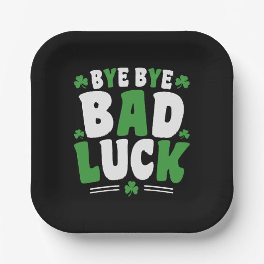 Bye Bye Bad Luck Pappteller (Vorderseite)