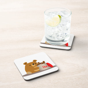 Bye Bye Honey! Cute Cartoon Bears Coasters Set Untersetzer