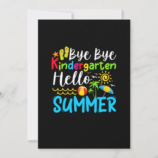 Bye Bye Kindergarten Hello Summer Save The Date (Vorderseite)