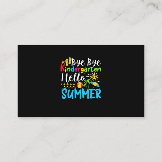 Bye Bye Kindergarten Hello Summer Visitenkarte (Vorderseite)