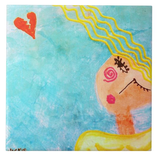 Bye Bye Liebe Abstrakte Malerei Fliese (Vorderseite)