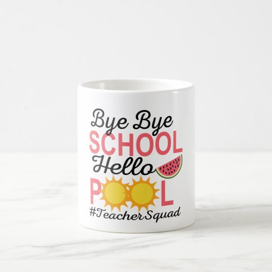 BYE BYE SCHOOL HELLO POOL. KAFFEETASSE (Mittel)