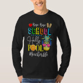 Bye Bye School Hello Pool Teacher Student Life Gra T-Shirt (Vorderseite)