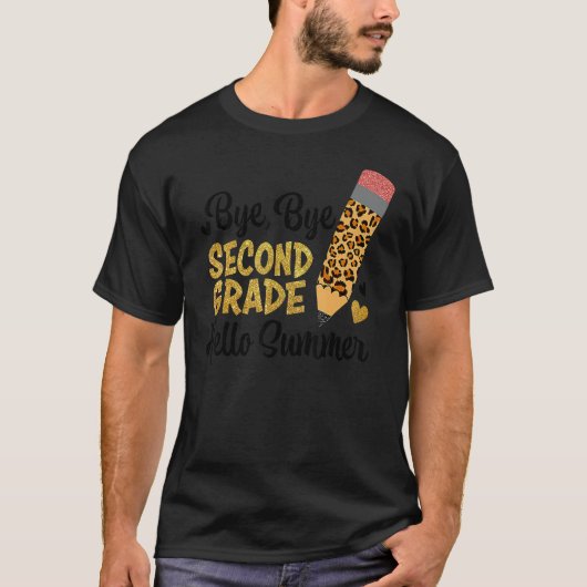 Bye Bye Second Grade Hello Summer Peace Out Second T-Shirt (Vorderseite)