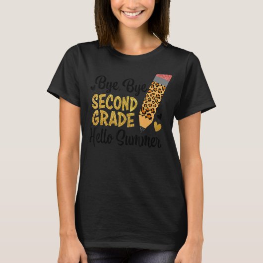 Bye Bye Second Grade Hello Summer Peace Out Second T-Shirt (Vorderseite)