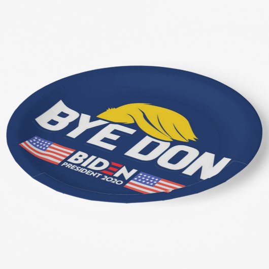 Bye Don BIDEN 2020 Präsident HARRIS Pappteller (Schrägansicht)
