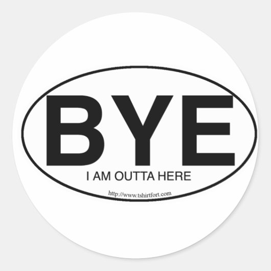 BYE Euro Style Runder Aufkleber (Vorderseite)